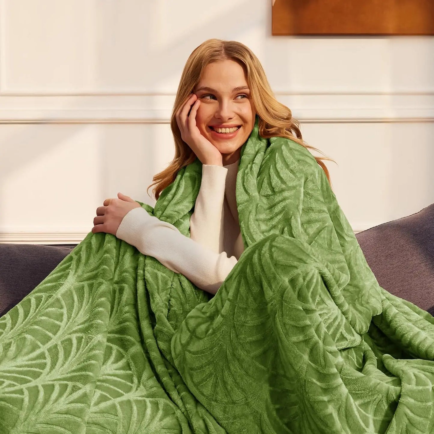 Soft Flannel Fleece Throw Blanket Vintage Pattern Warm Lightweight