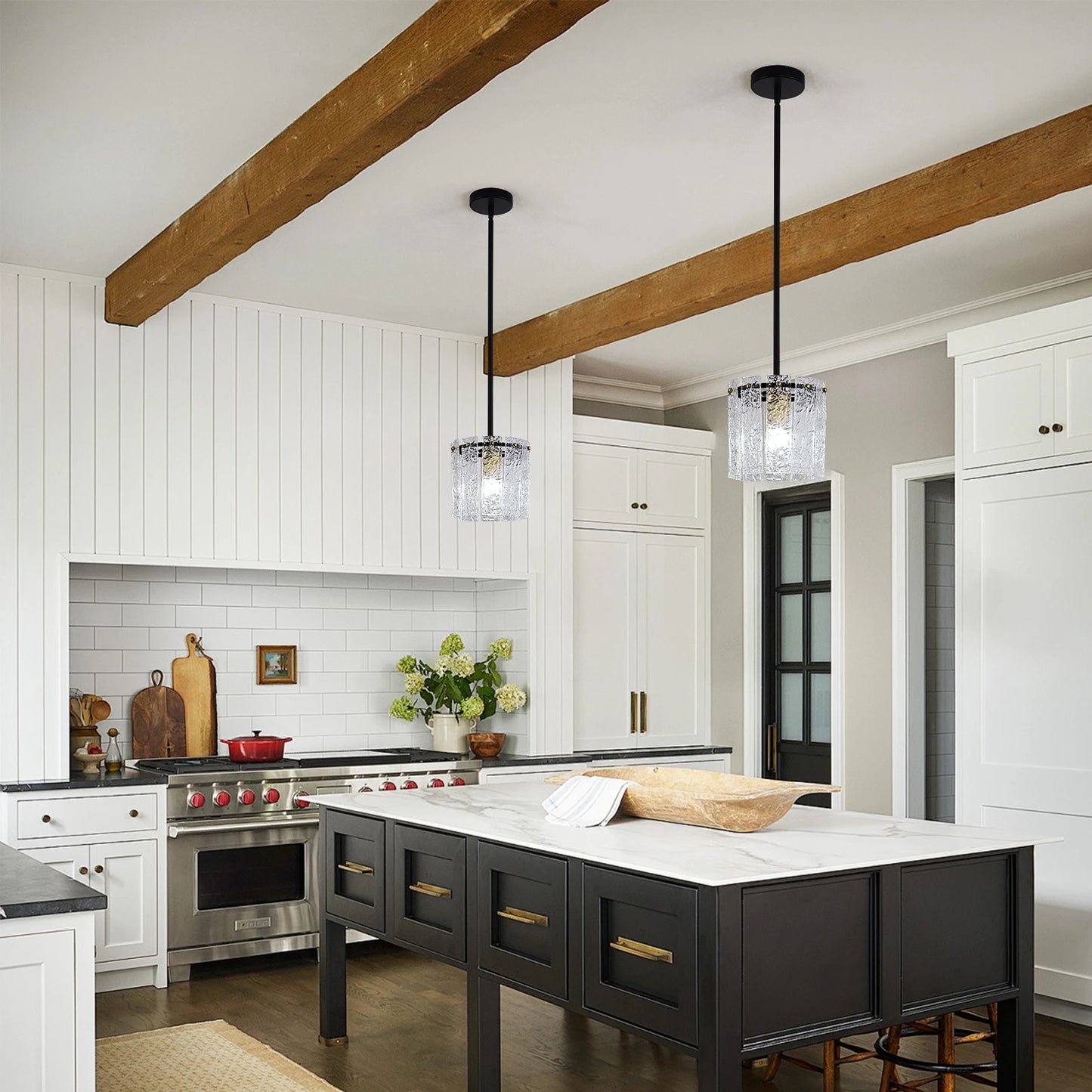 GreeLustr Crystal Glass Pendant Light Fixture Modern Living Room Bedroom