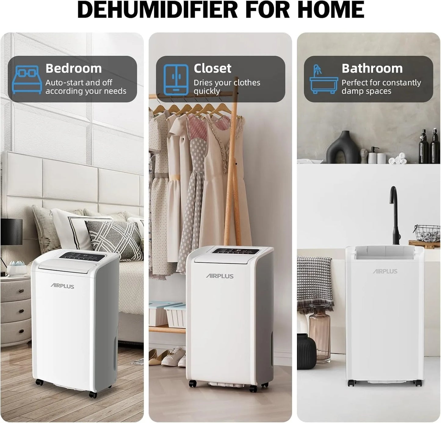 AirPlus 70 Pint Dehumidifier For Large Rooms 4500 Sq Ft