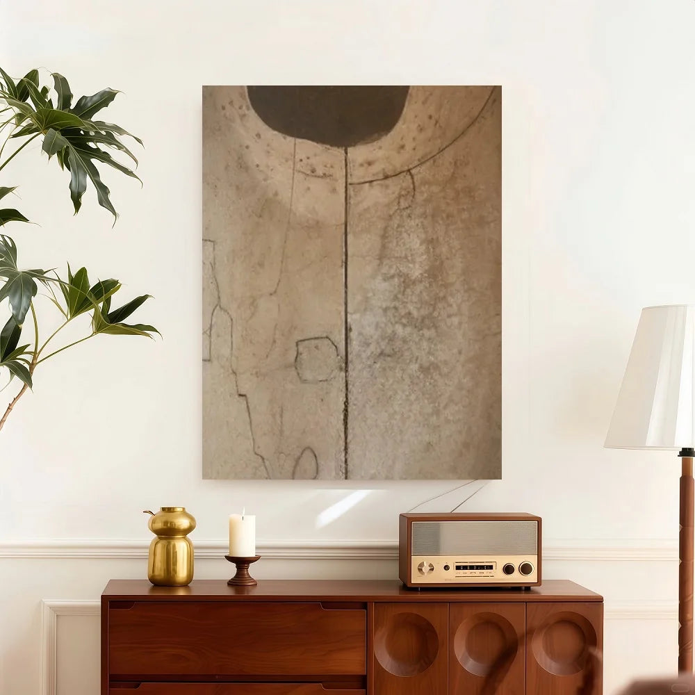 Framed Canvas Abstract Wall Art Japanese Wabi Sabi Minimalist Brushstrokes