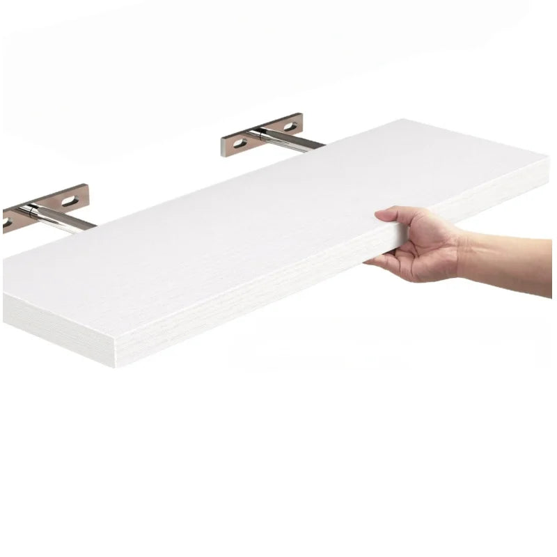 Wooden Wall Mounted Shelf For Living Room Bookshelf With Straight Line Design