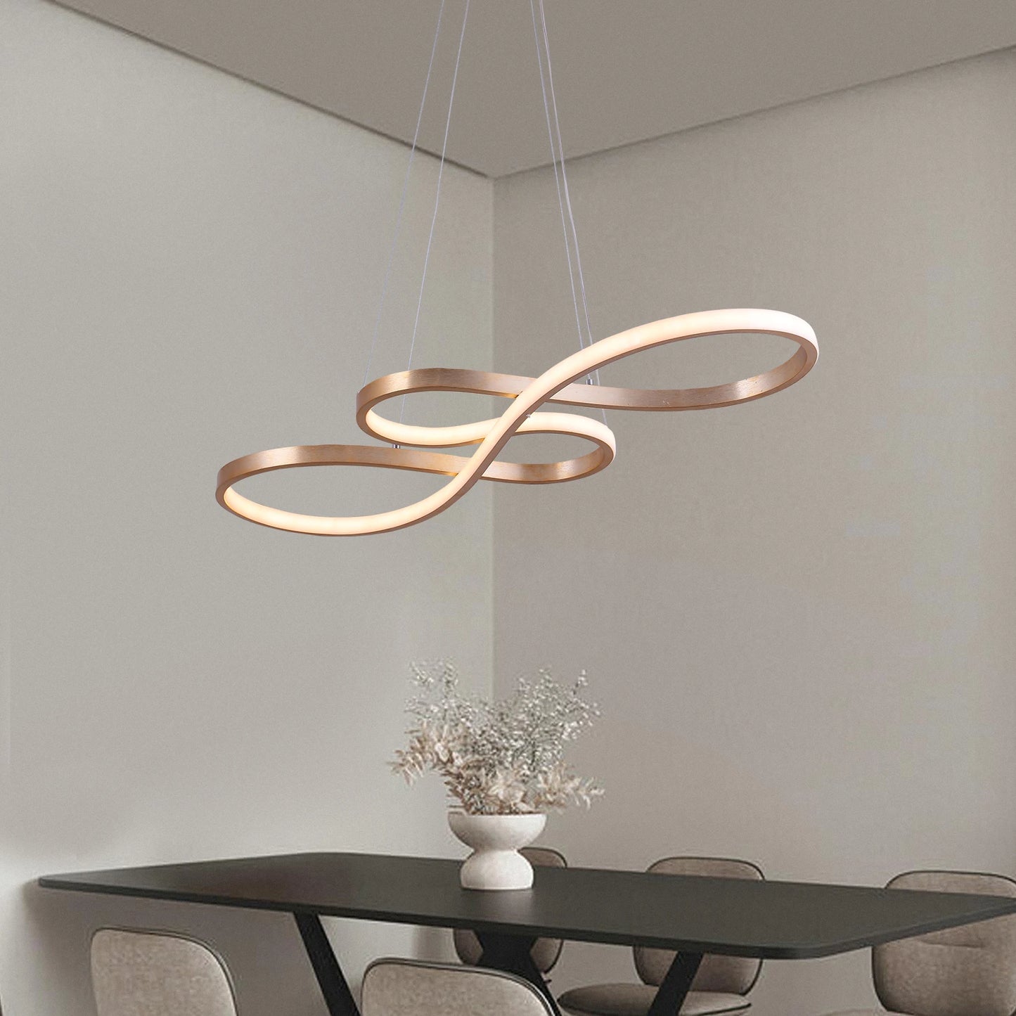 GreeLustr Modern Chandelier Pendant Light Acrylic Dimmable LED Ceiling Lamp