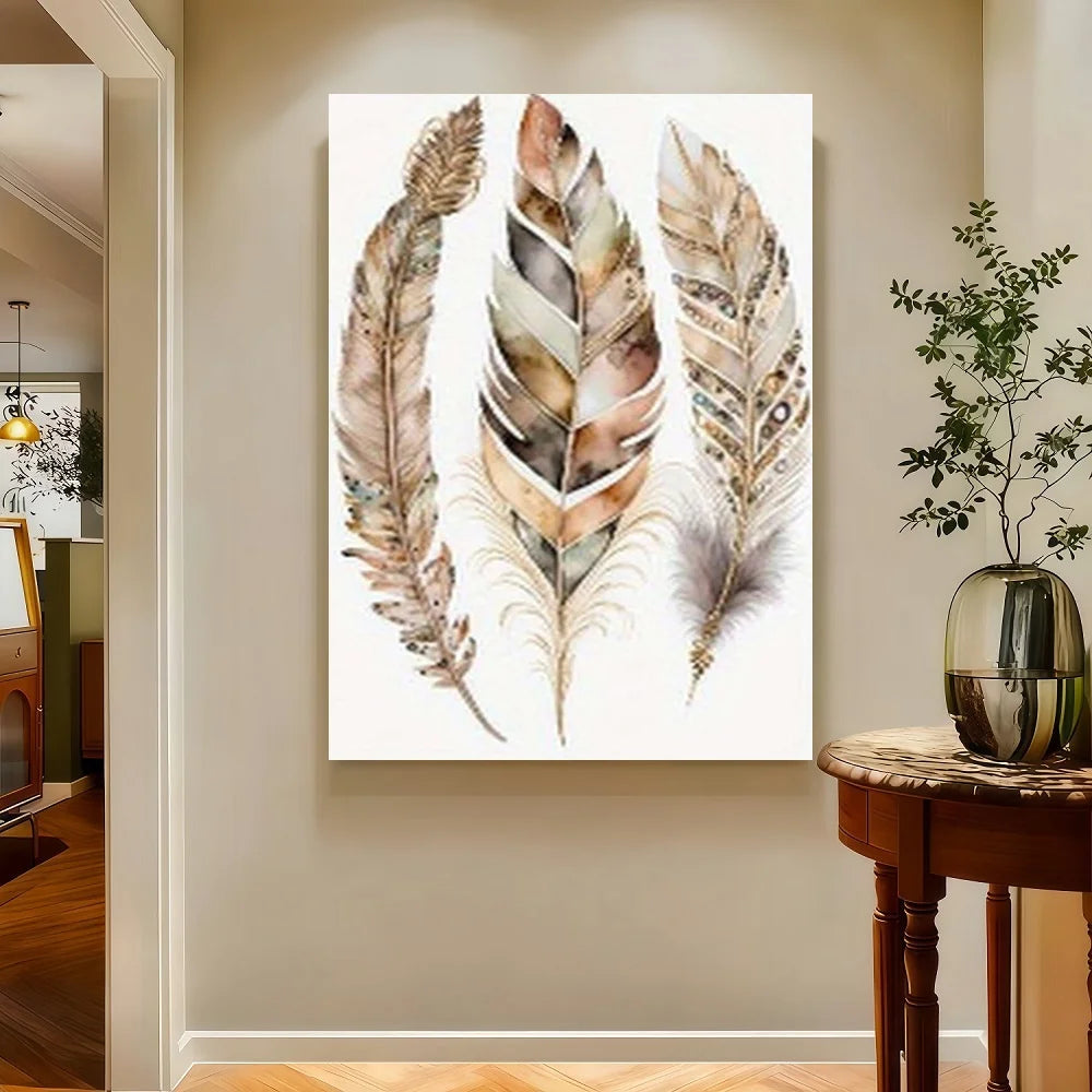 Framed Canvas Print Tree Of Life Dream Catcher Feathers Religious