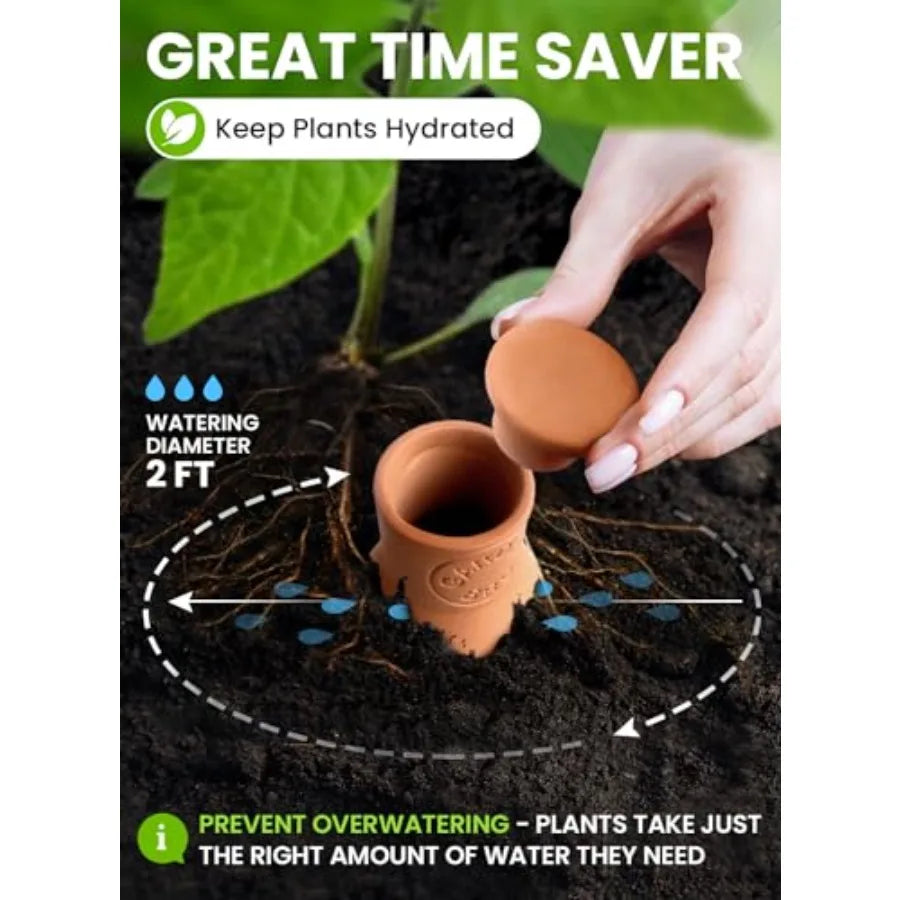 Terracotta Ollas Watering Pots 4 Pcs Self Watering Globes Clay Garden