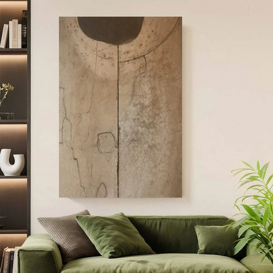 Framed Canvas Abstract Wall Art Japanese Wabi Sabi Minimalist Brushstrokes
