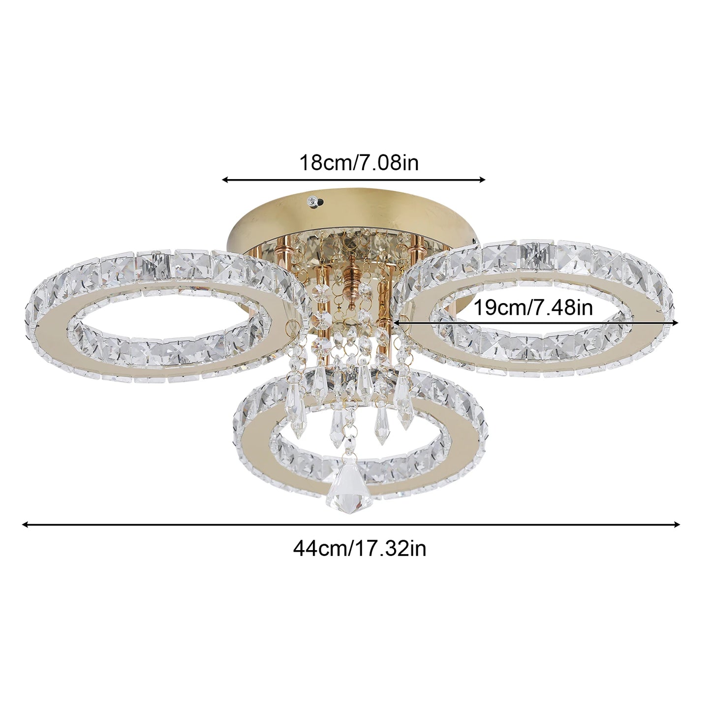 Vinilky Crystal Ceiling Chandelier Lamp For Living Room And Dining