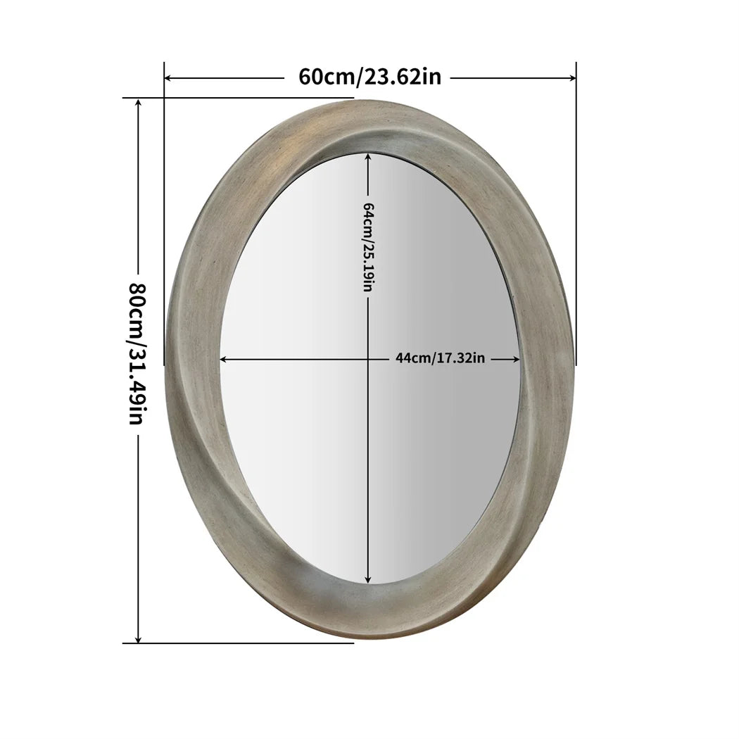 LUVODI Antique Baroque Oval Beveled Framed Wall Mirror