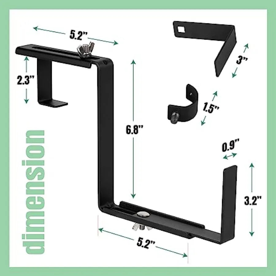 Adjustable Window Box Bracket For Railing Flower Planter Holder