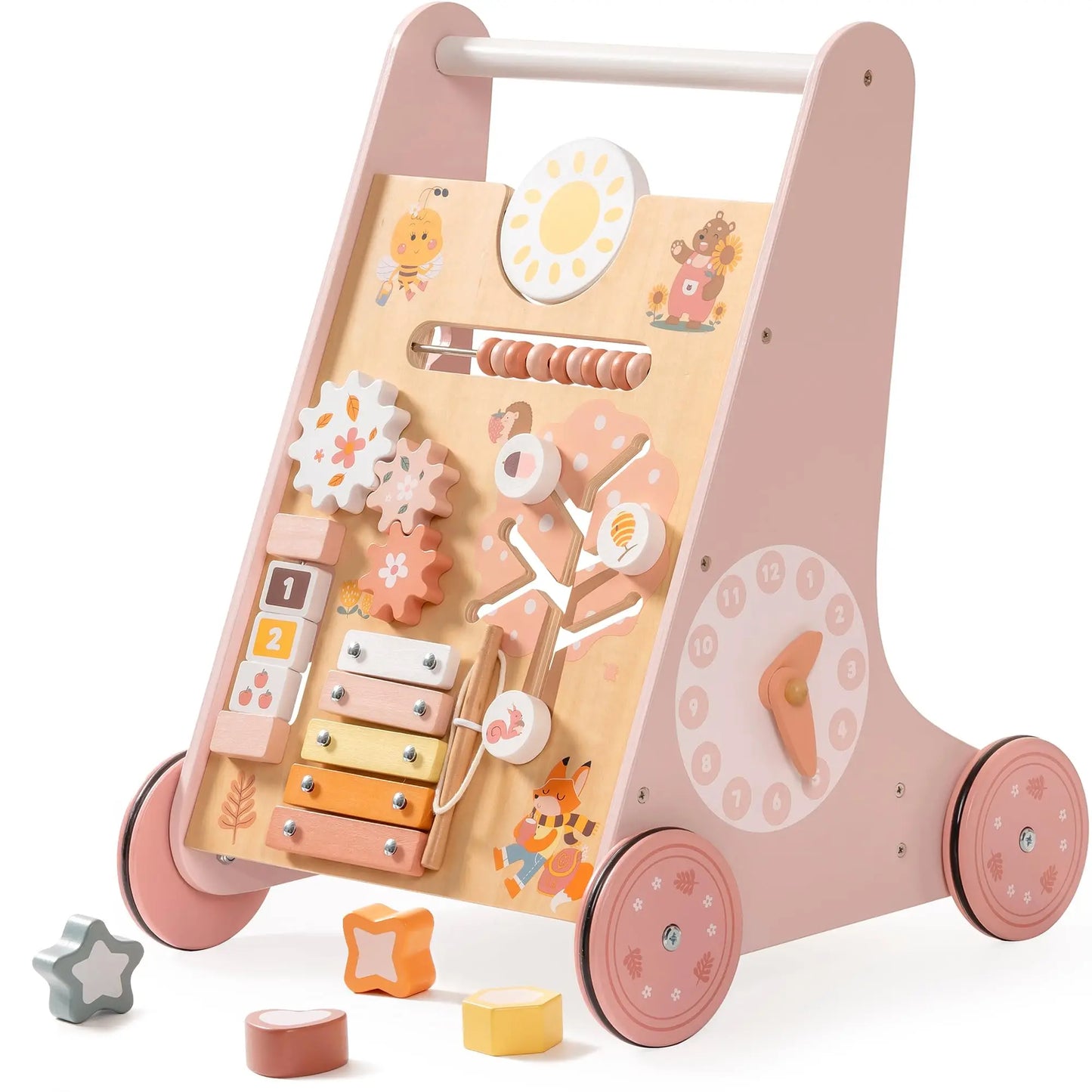 Robotime Wooden Baby Walker With Activity Center And Storage