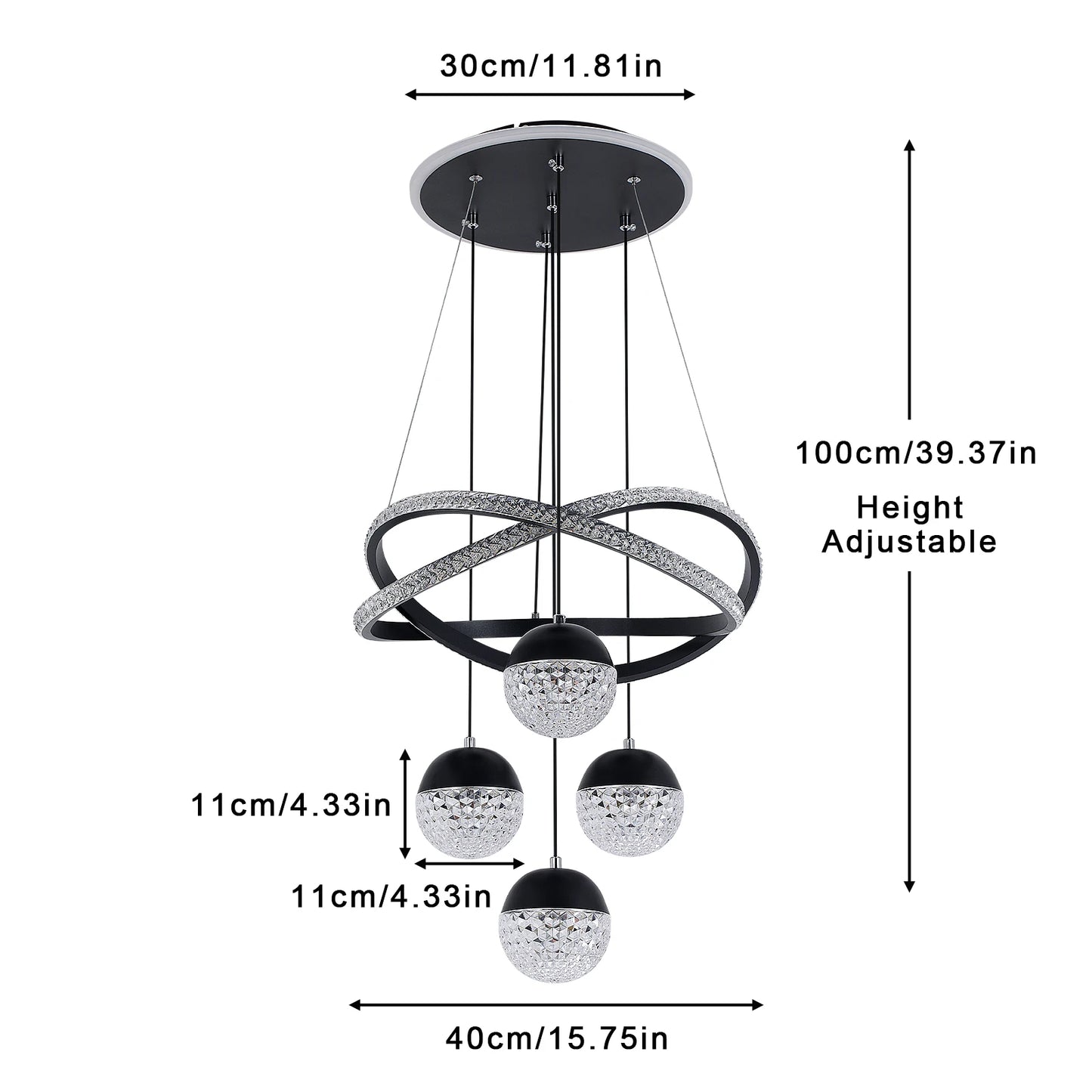 Vinilky Modern Led Indoor Pendant Light Chandelier Ceiling Mount Kit