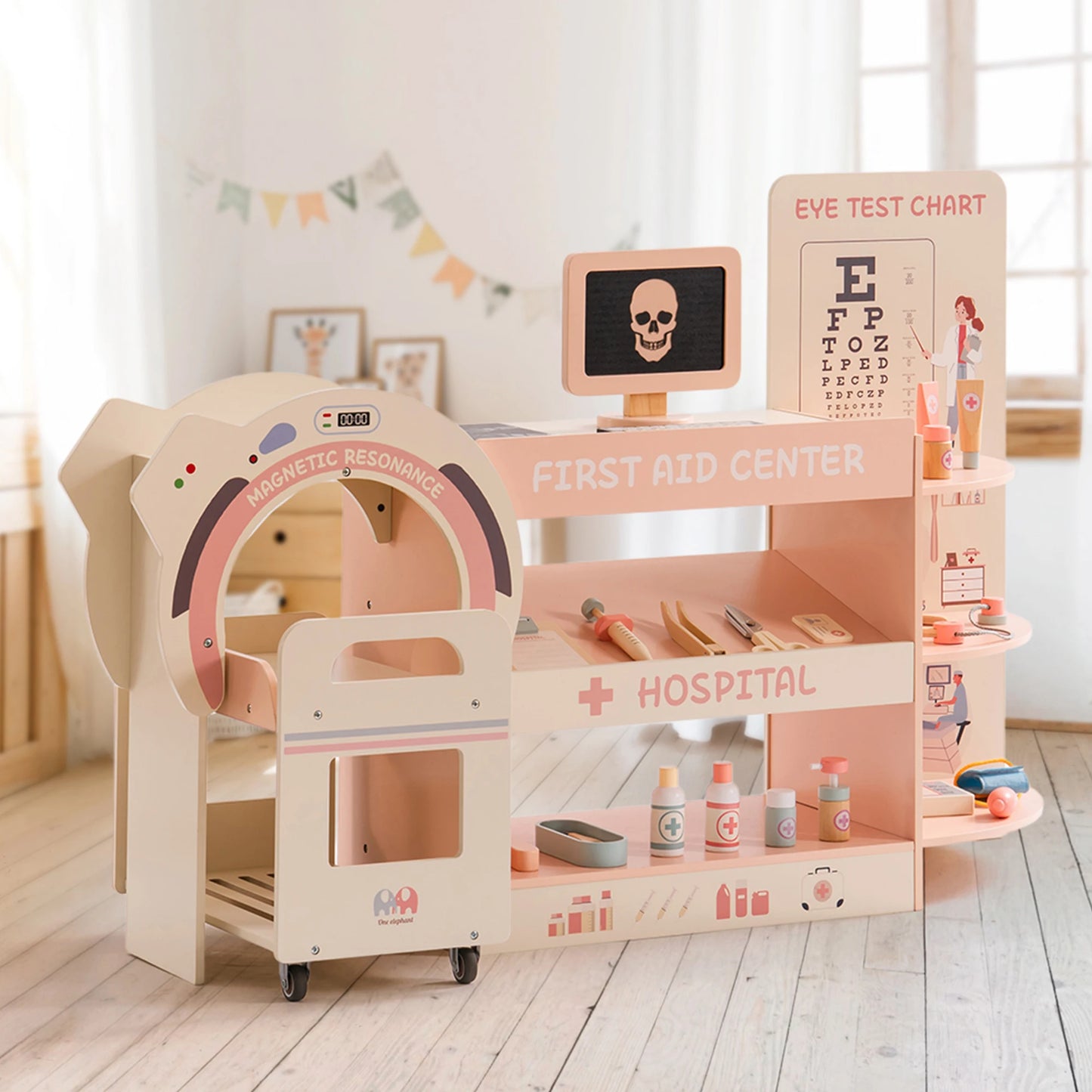Robotime Wooden Doctor Center Playset Educational Medical Toy For Kids