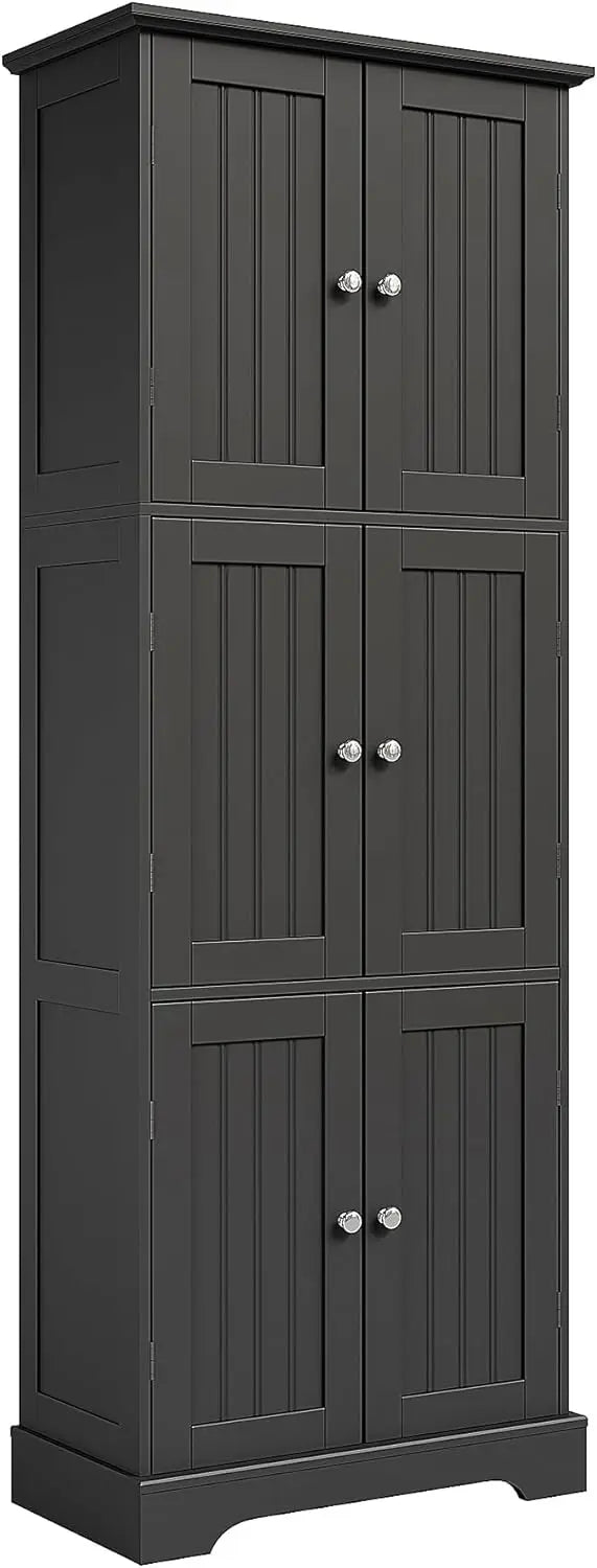 Bathroom Storage Cabinet With 6 Doors And Adjustable Shelves