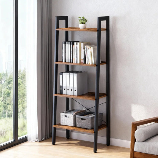 JHK 4 Tier Display Bookshelf Wooden Storage Shelf Unit