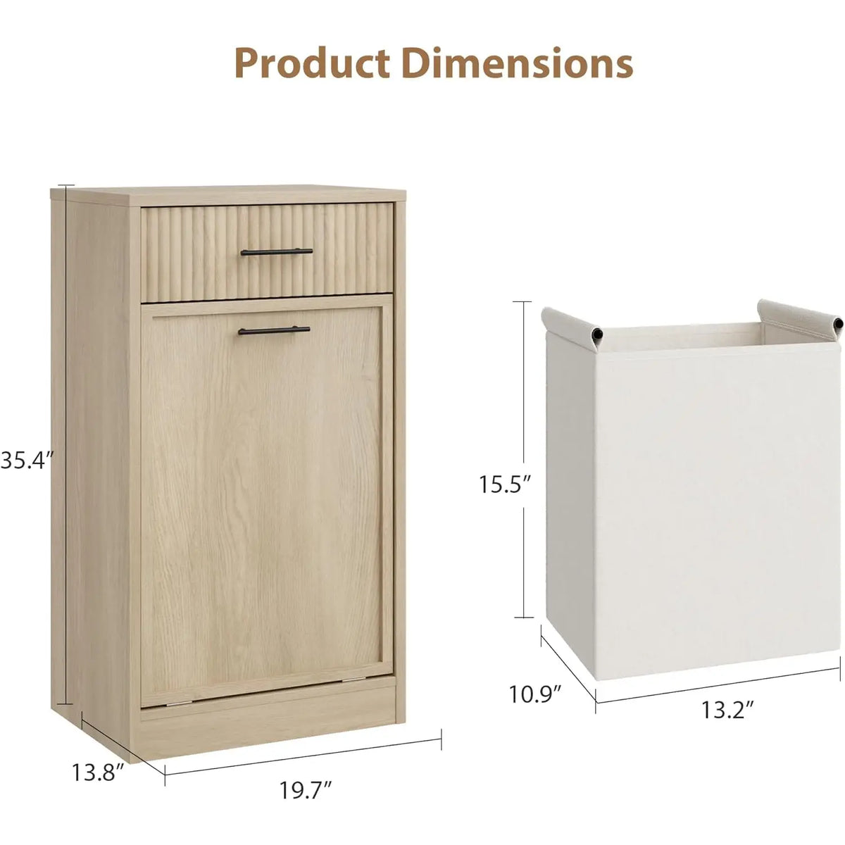 Studyset Double Tilt Out Laundry Hamper Cabinet With Storage Drawer