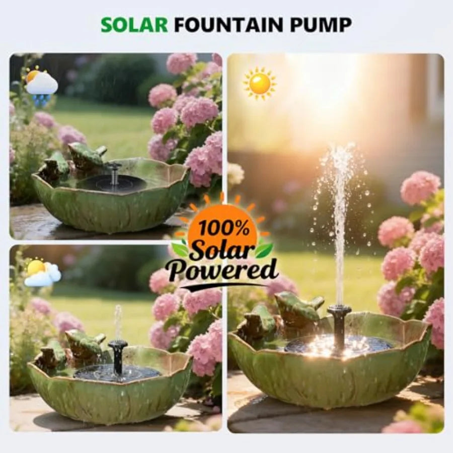 Ceramic Outdoor Bird Bath Hummingbird Ground Bowl Garden Decor