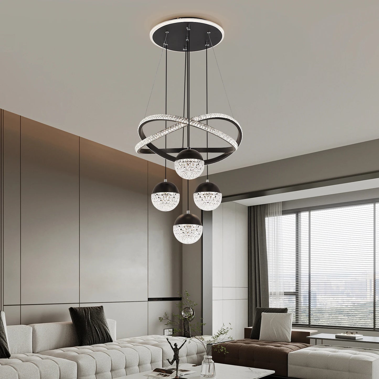 Vinilky Modern Led Indoor Pendant Light Chandelier Ceiling Mount Kit