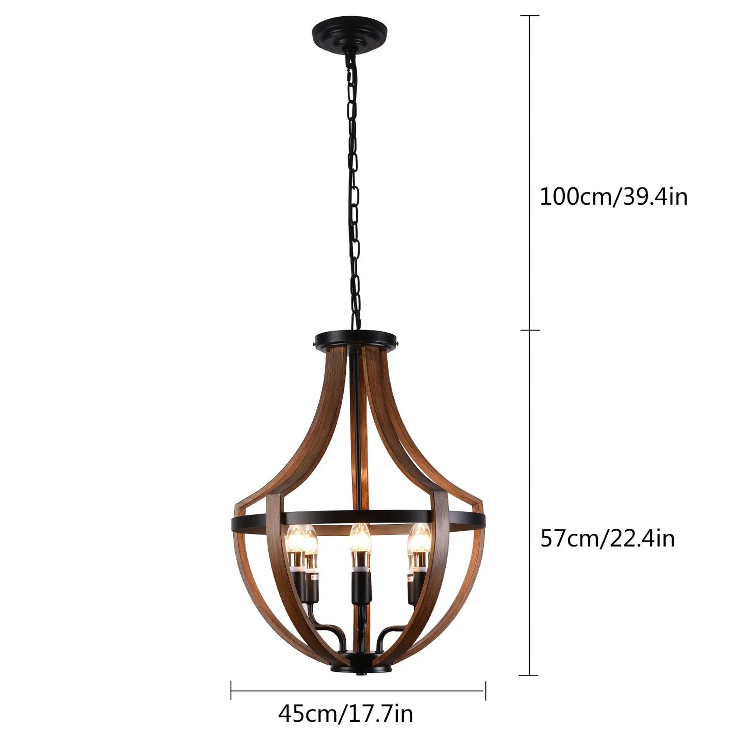 Modern Rustic Wooden Pendant Light Fixture Handmade Natural Wood