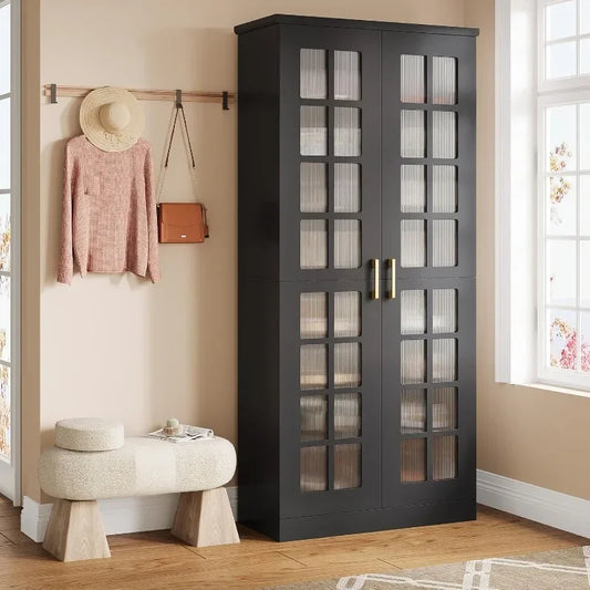 Tall Shoe Cabinet With Doors Eight Tier Storage Organizer