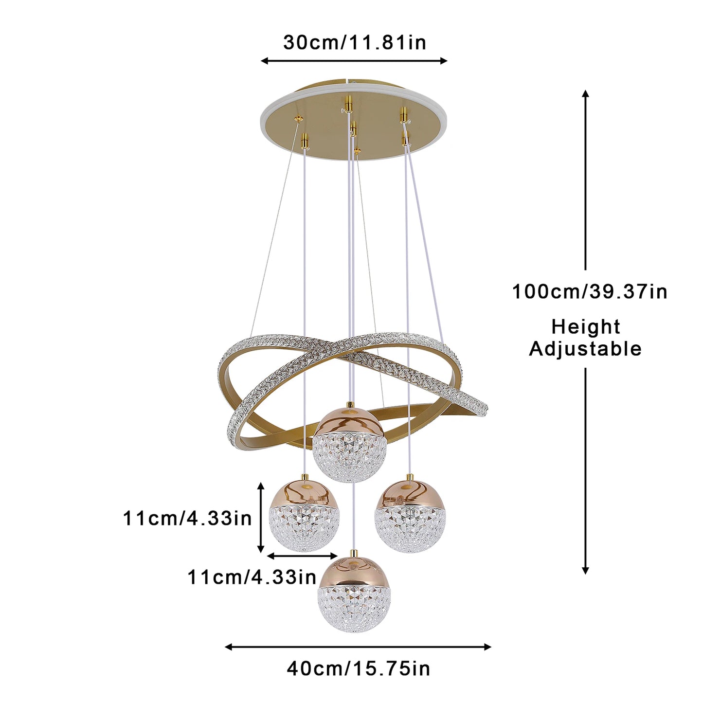 Vinilky Modern Led Indoor Pendant Light Chandelier Ceiling Mount Kit