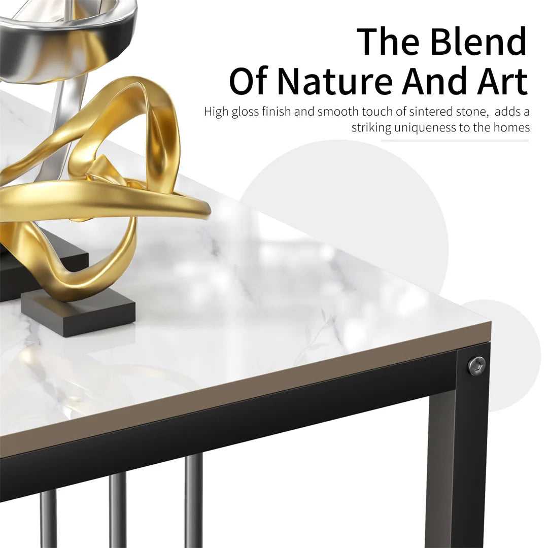 LUVODI Narrow Console Table With Storage For Entryway Metal Frame