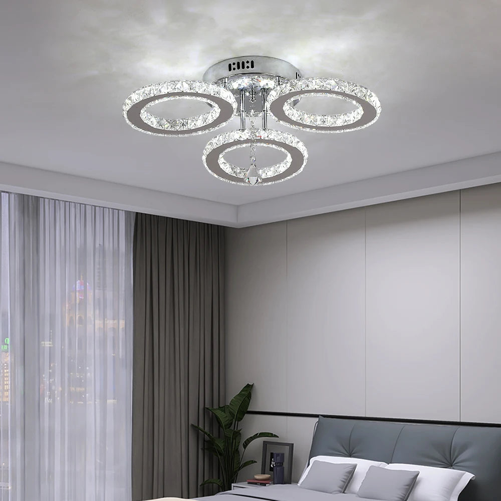 Vinilky Crystal Ceiling Chandelier Lamp For Living Room And Dining