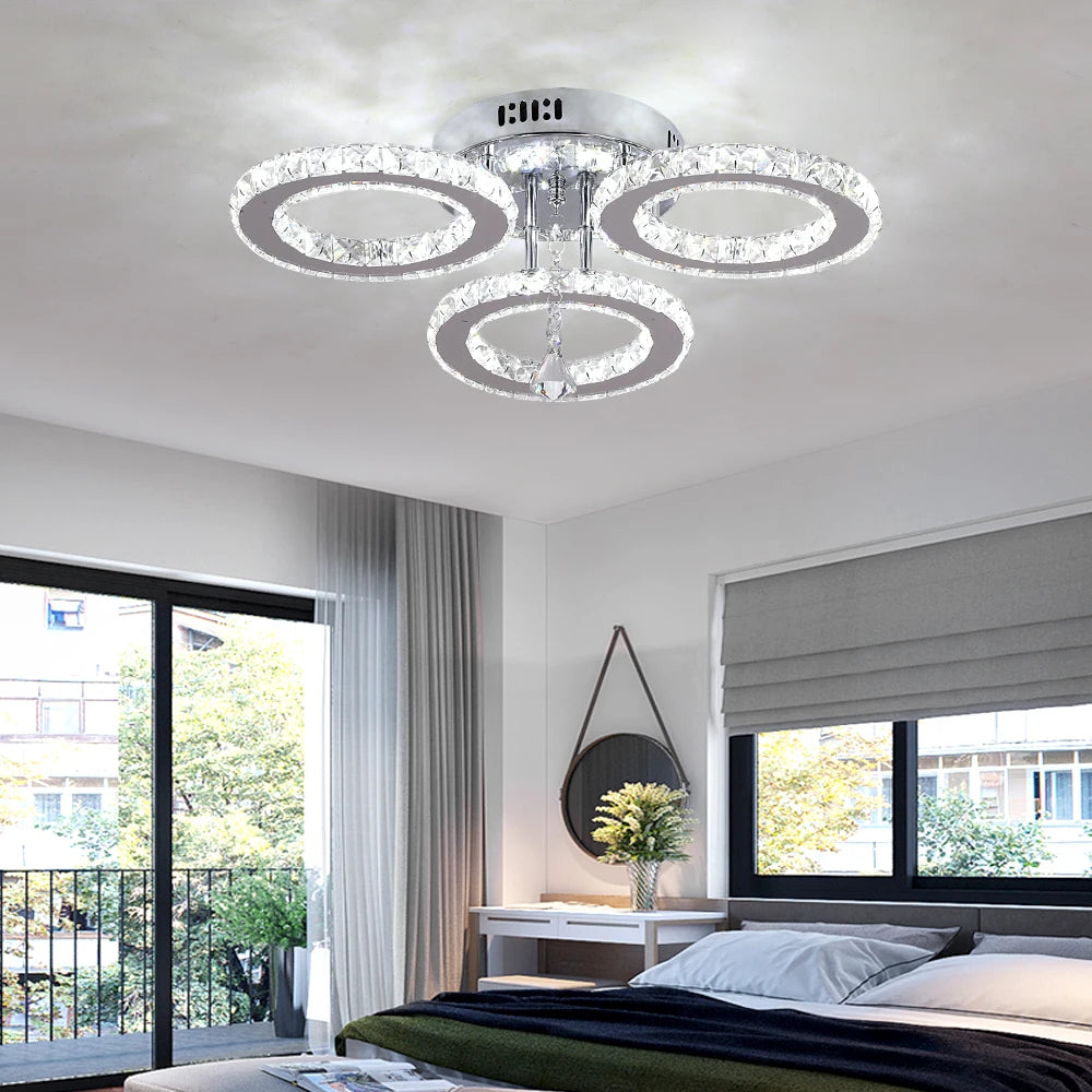 Vinilky Crystal Ceiling Chandelier Lamp For Living Room And Dining