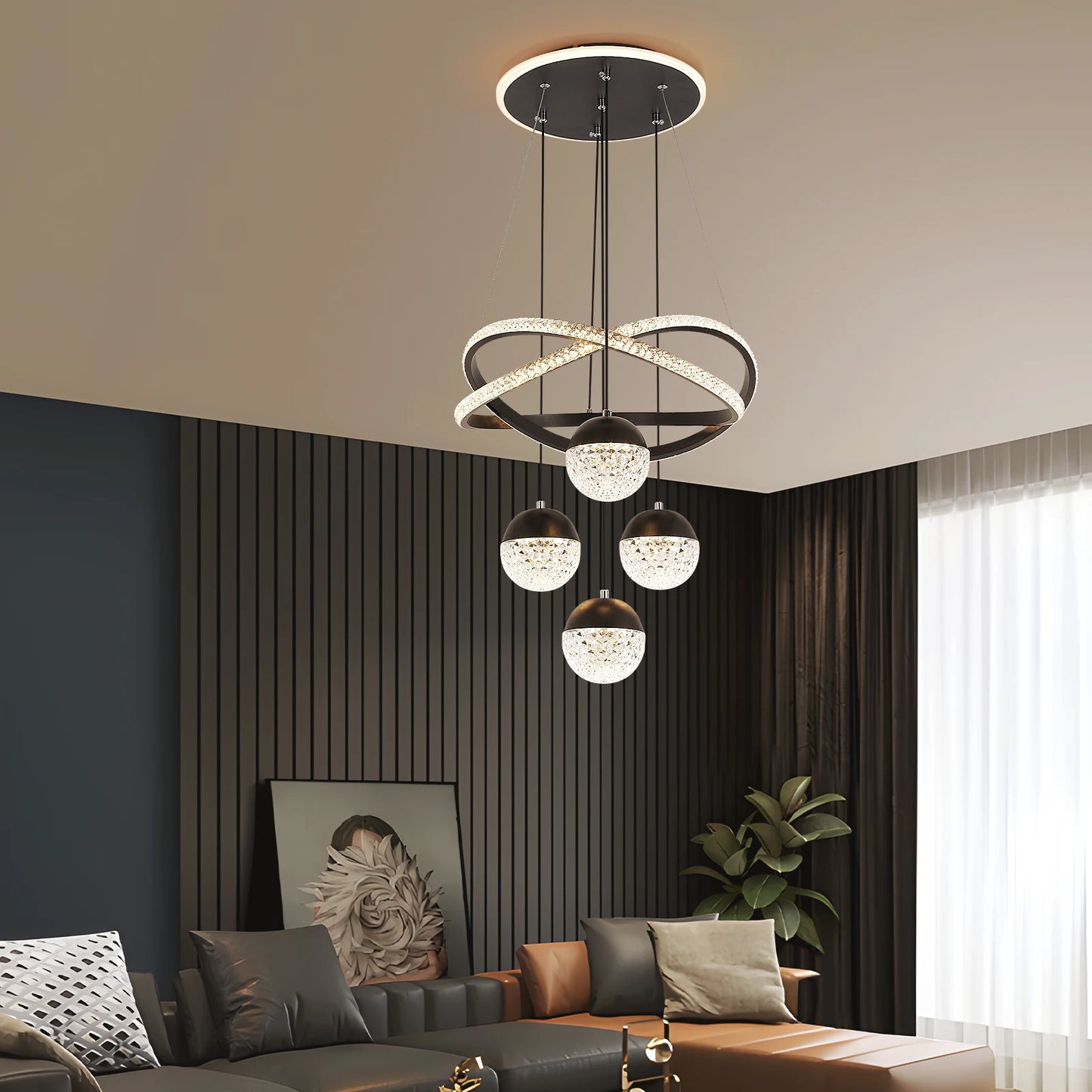 Vinilky Modern Led Indoor Pendant Light Chandelier Ceiling Mount Kit