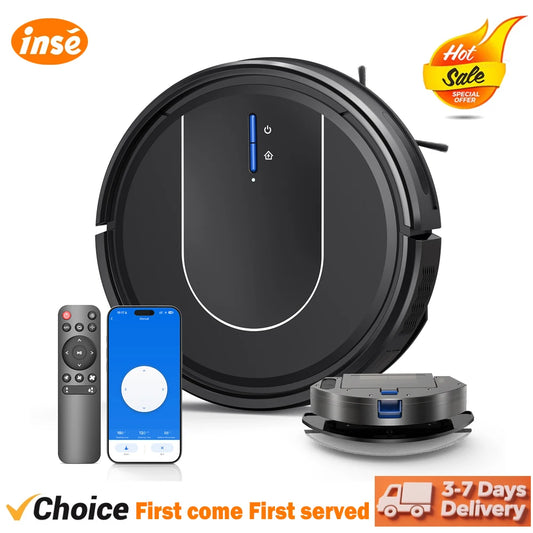 INSE Robot Vacuum Cleaner 3 In 1 With 5000Pa Suction Auto Return Charging