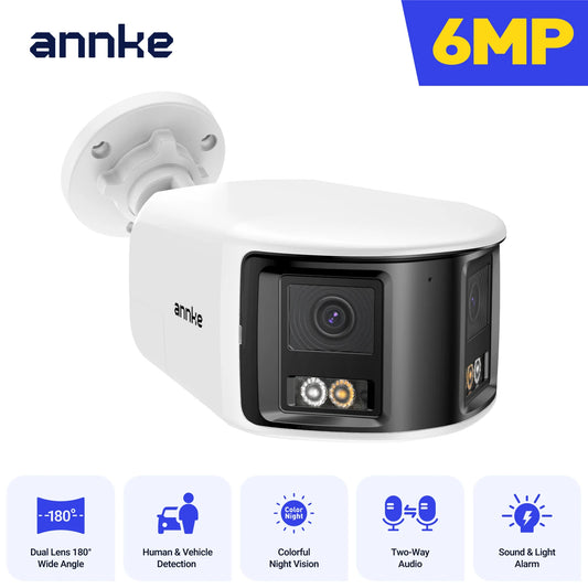 ANNKE 6MP Smart Panoramic Dual Lens Camera 180 Degree