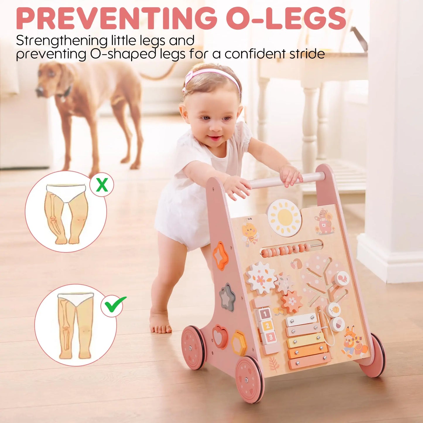 Robotime Wooden Baby Walker With Activity Center And Storage