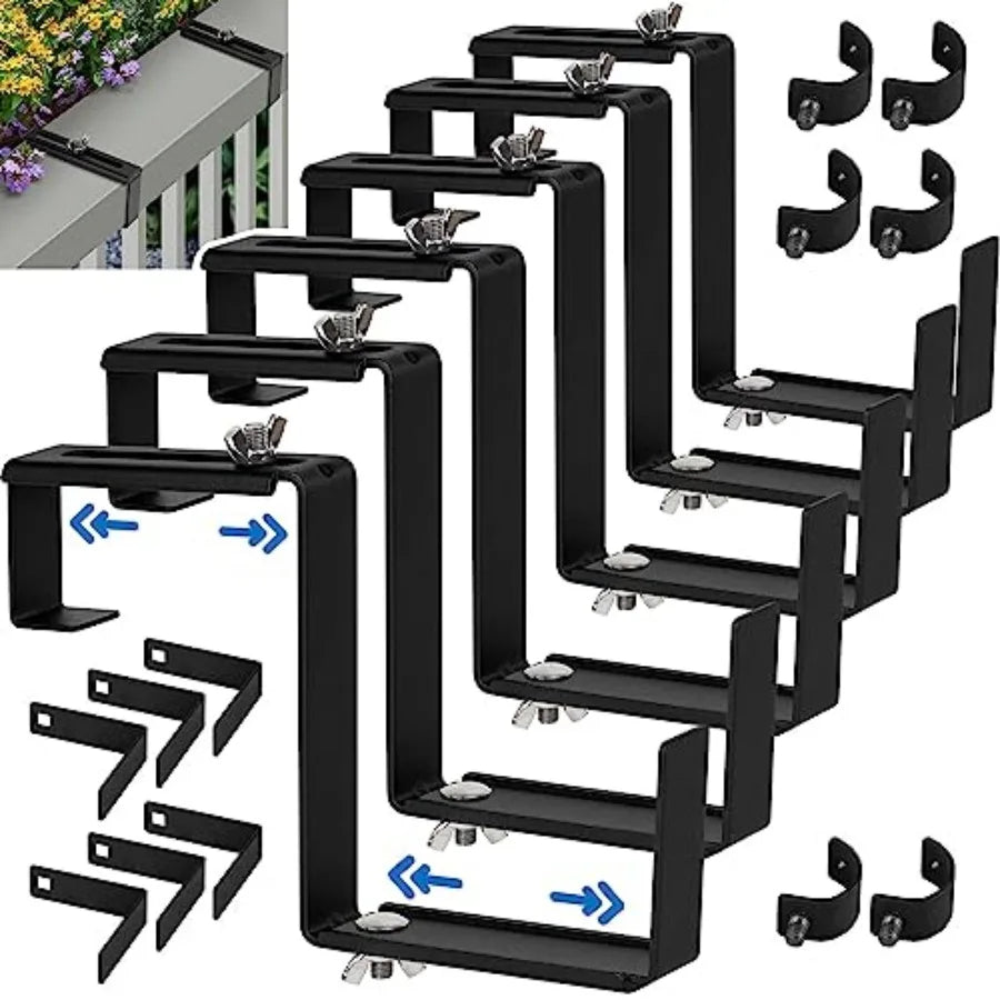 Adjustable Window Box Bracket For Railing Flower Planter Holder