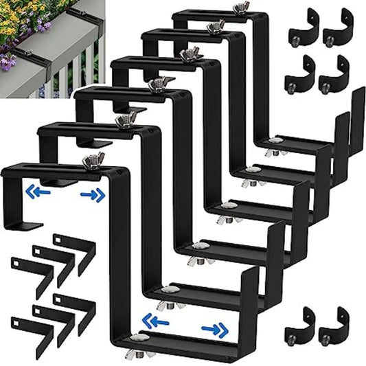 Adjustable Window Box Bracket For Railing Flower Planter Holder