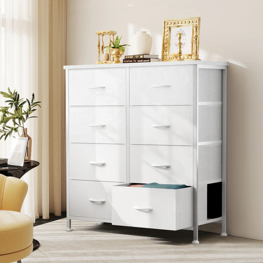 JHK Dresser Wardrobe With 8 Fabric Drawers Steel Frame