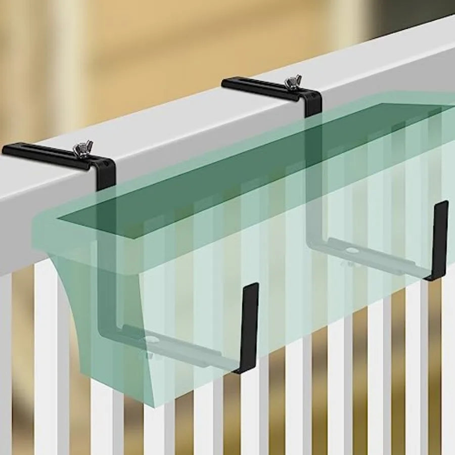 Adjustable Window Box Bracket For Railing Flower Planter Holder