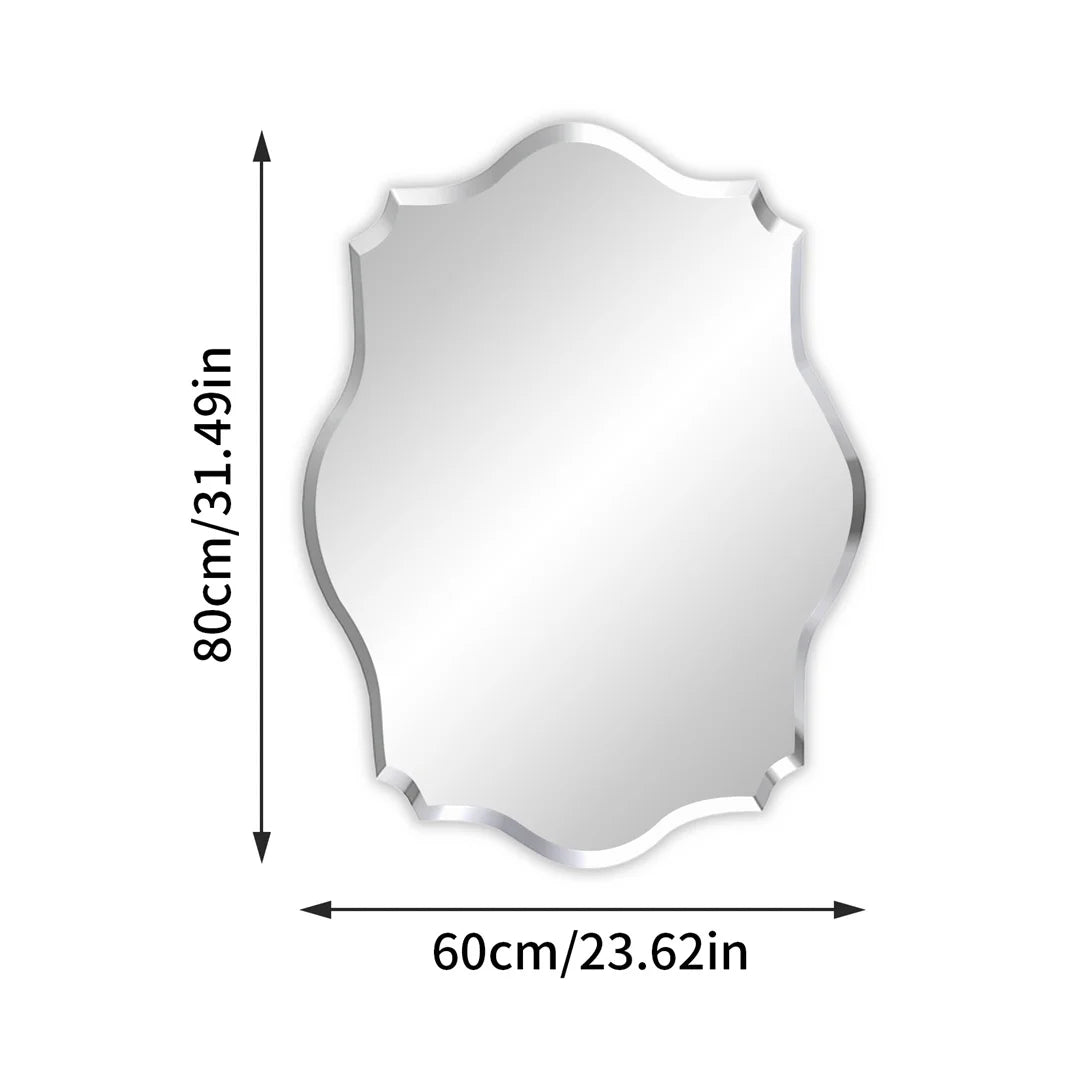 LUVODI Frameless Asymmetrical Vanity Mirror With Beveled Edge