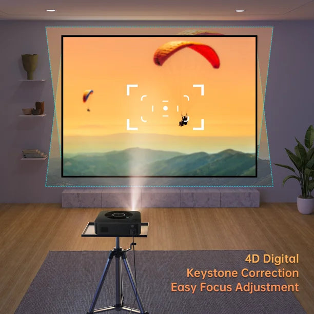 Portable 4K Projector WiFi Dual Band HDMI USB Movie Theater