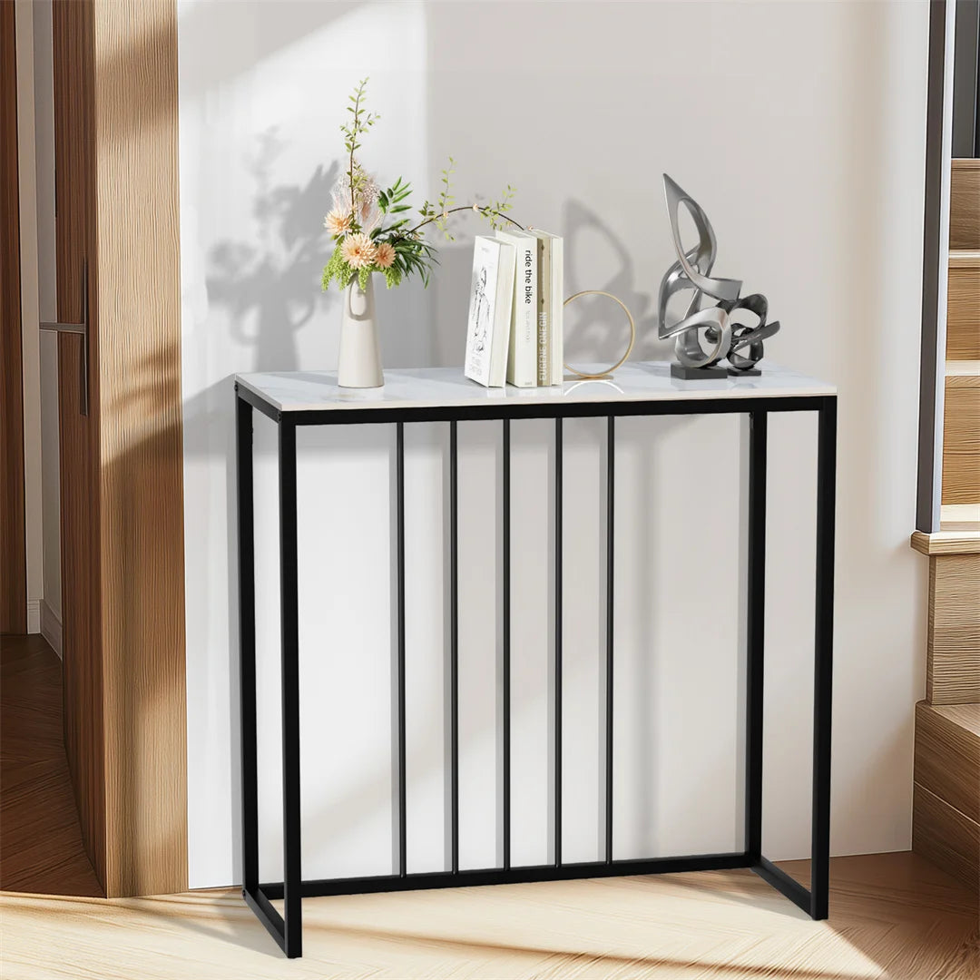 LUVODI Narrow Console Table With Storage For Entryway Metal Frame