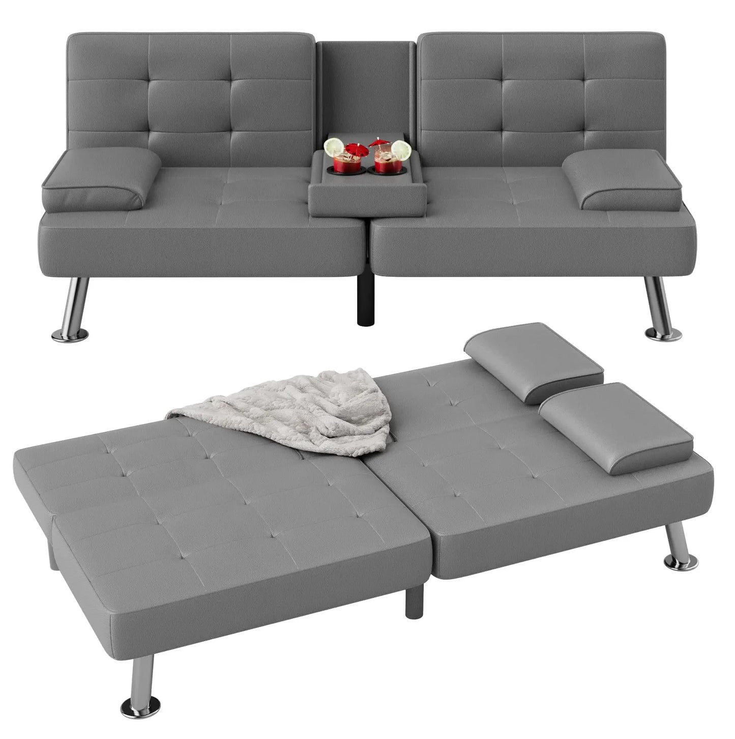 Flamaker Futon Sofa Bed Modern Folding Set With Convertible Recliner