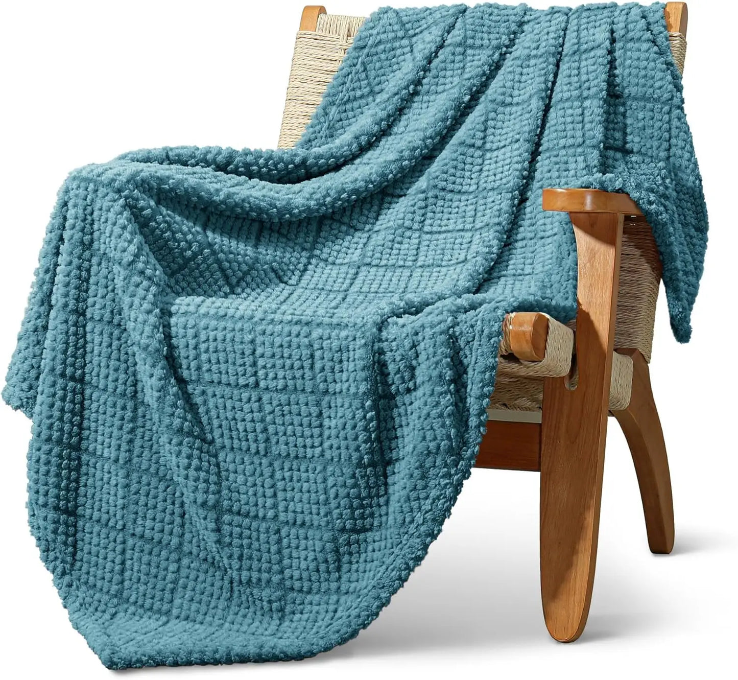 Soft Fluffy Jacquard Waffle Blanket Lightweight Cotton For All Seasons