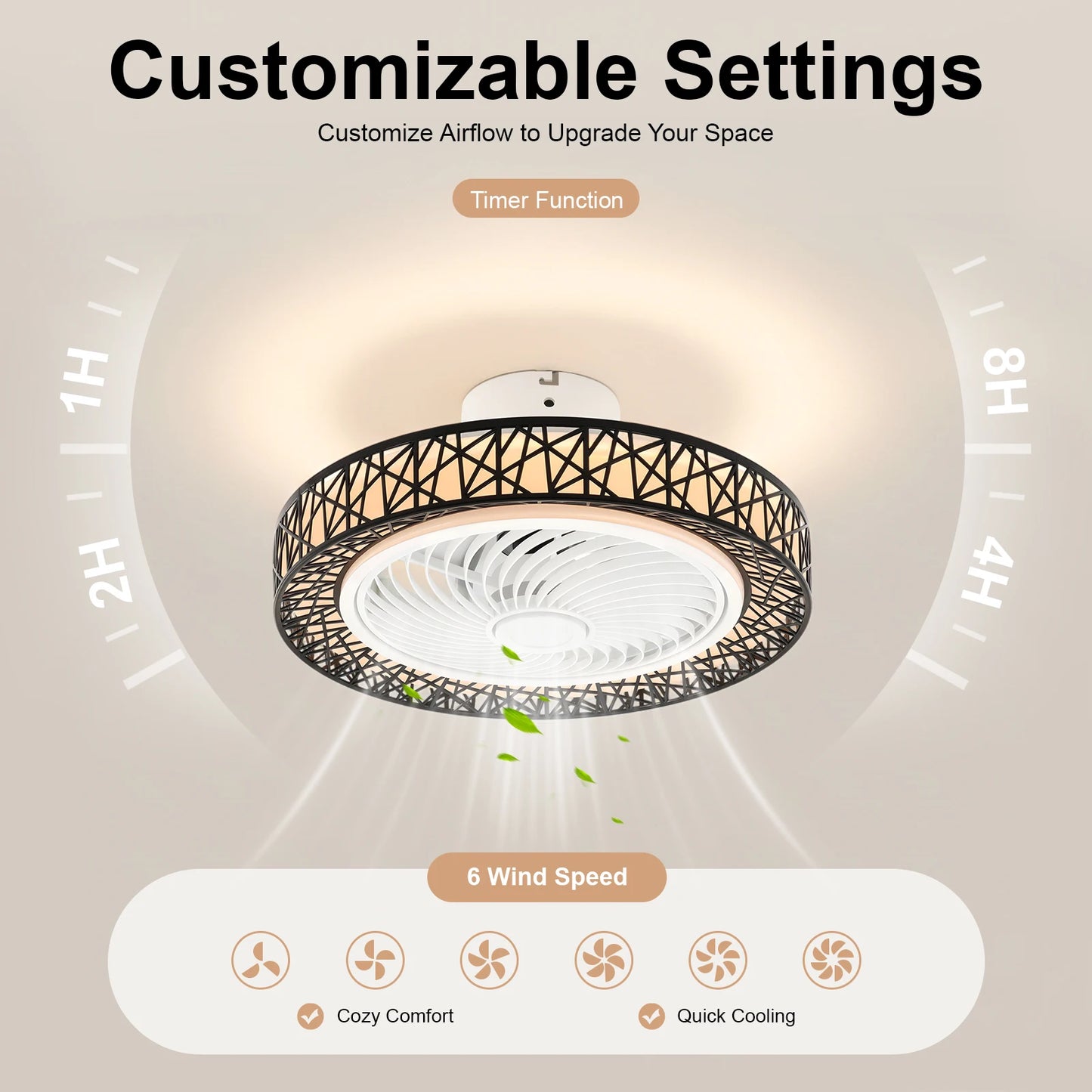 Contemporary Ceiling Fan With Integrated Light And Remote