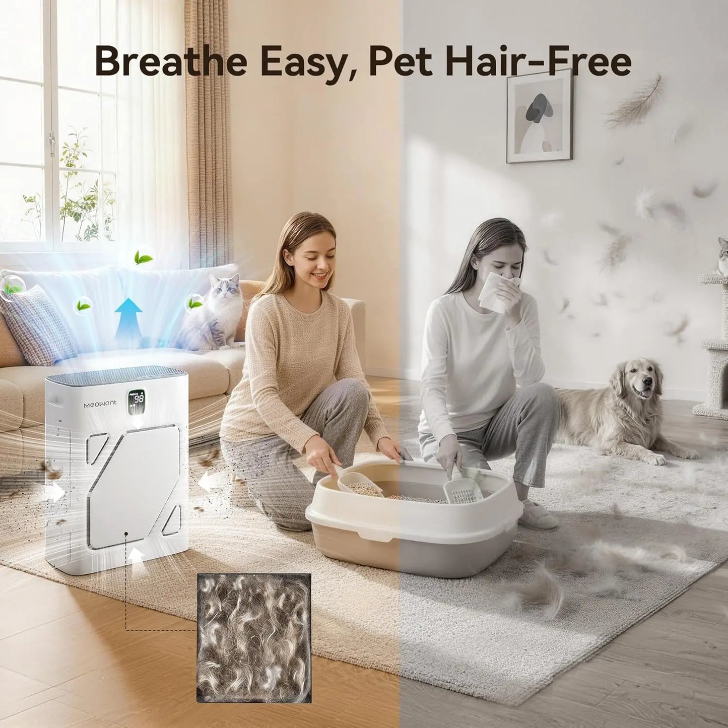 Air Purifier H13 HEPA Auto Mode With PM2.5 Display