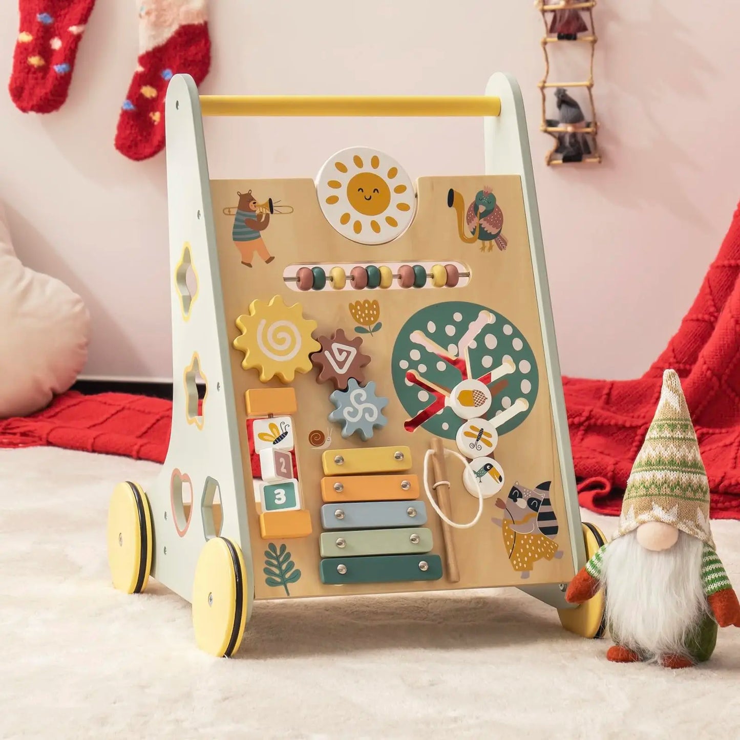 Robotime Wooden Baby Walker With Activity Center And Storage