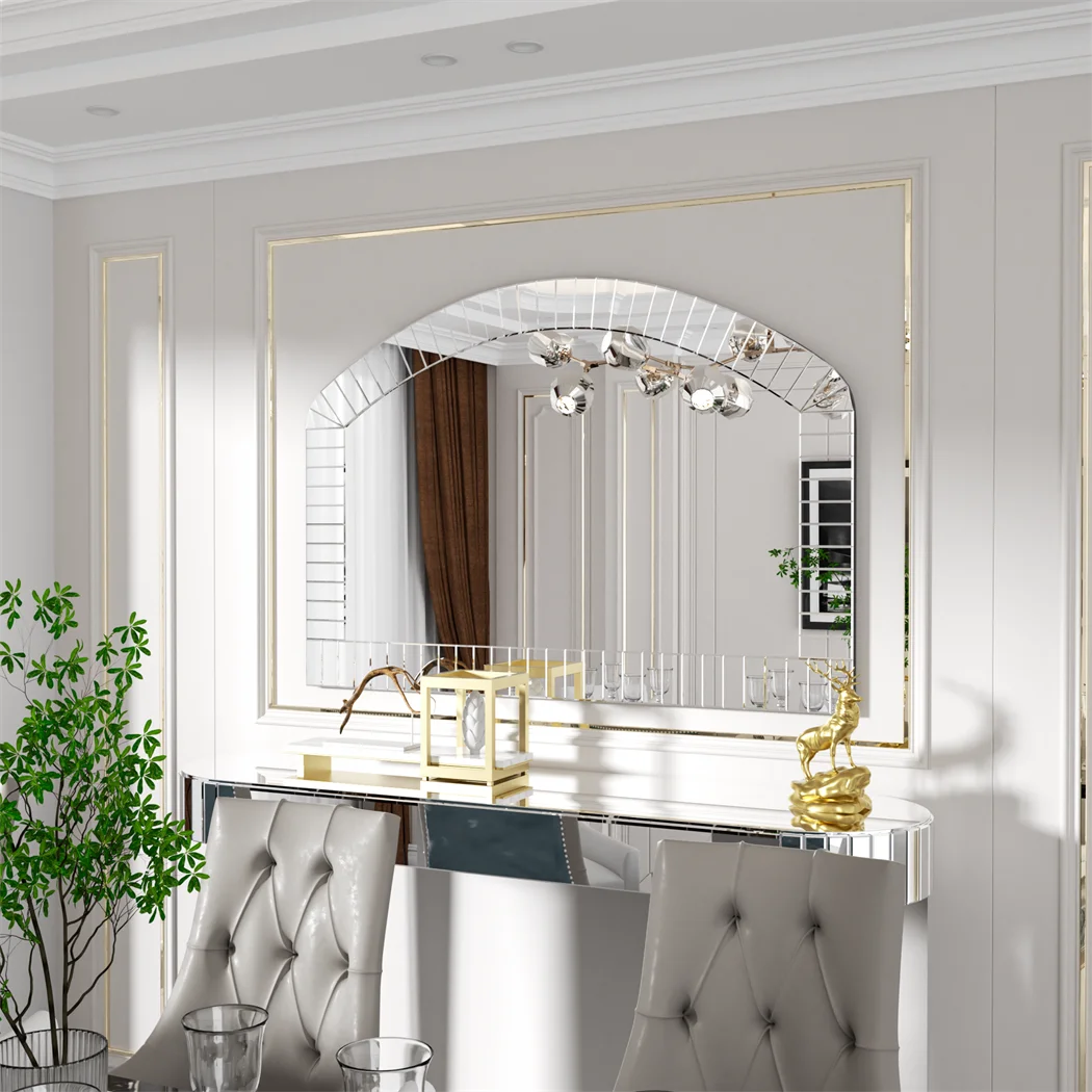 LUVODI Beveled Glass Decorative Wall Mirror Grecian Venetian Style