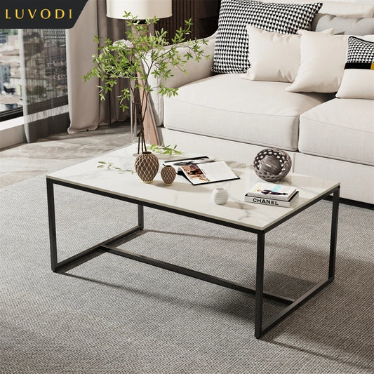 LUVODI Sintered Stone Top Rectangle Coffee Table For Living Room