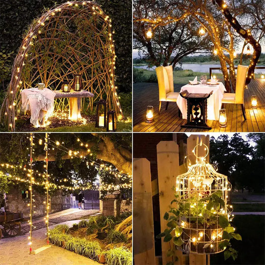 Solar LED Fairy String Lights Outdoor Garden Waterproof Christmas Patio