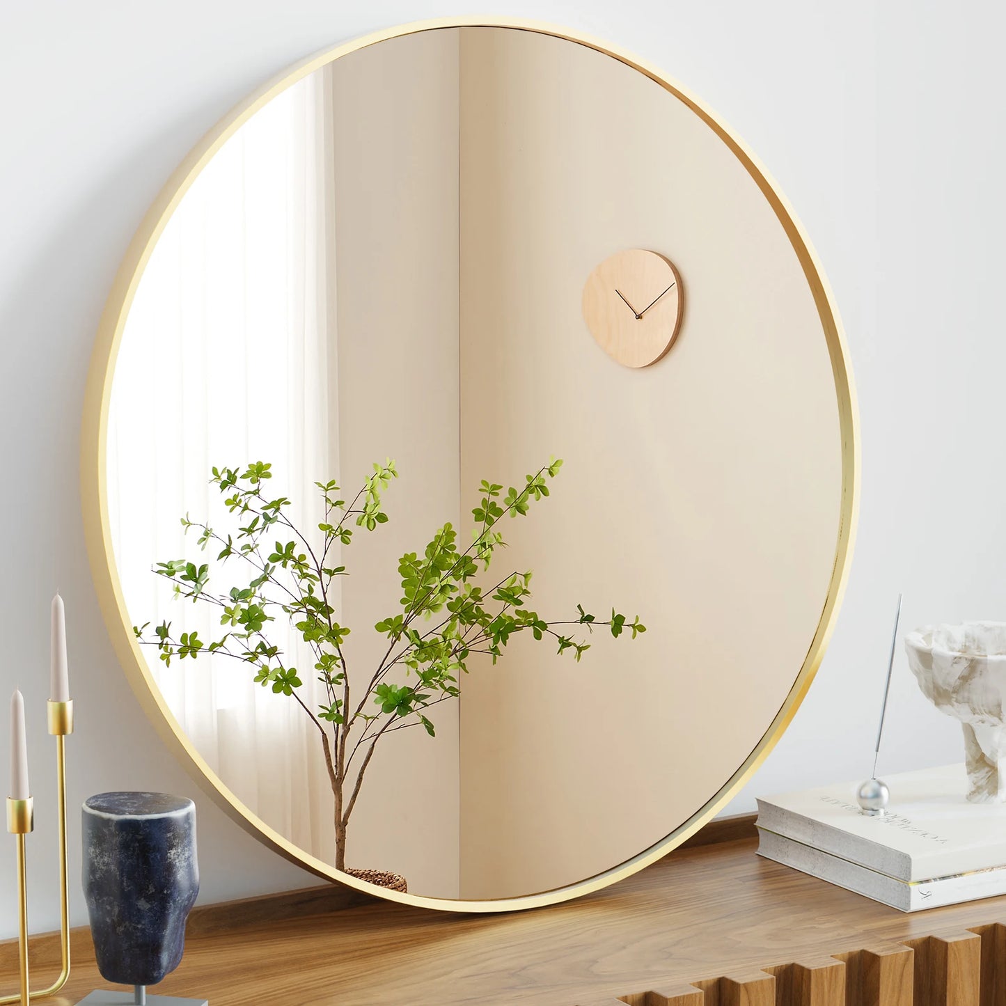 JHK Matte Metal Framed Vanity Mirror Wall Living Room