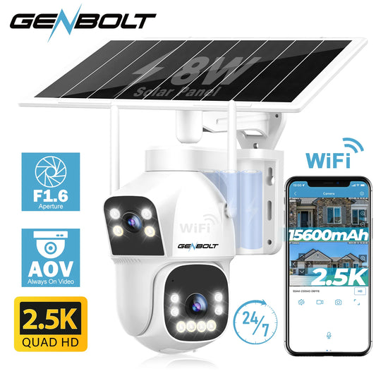 GENBOLT Outdoor Solar Security WiFi Camera with Dual Motion Detection