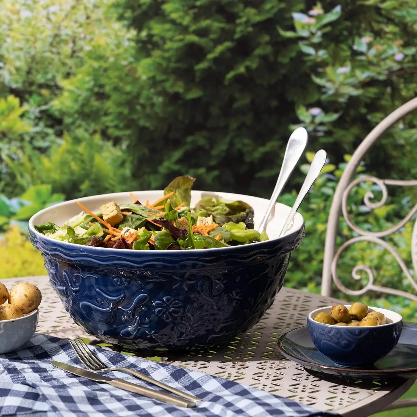 Durable Earthenware Mixing Bowl For Baking And Serving Dishwasher Safe
