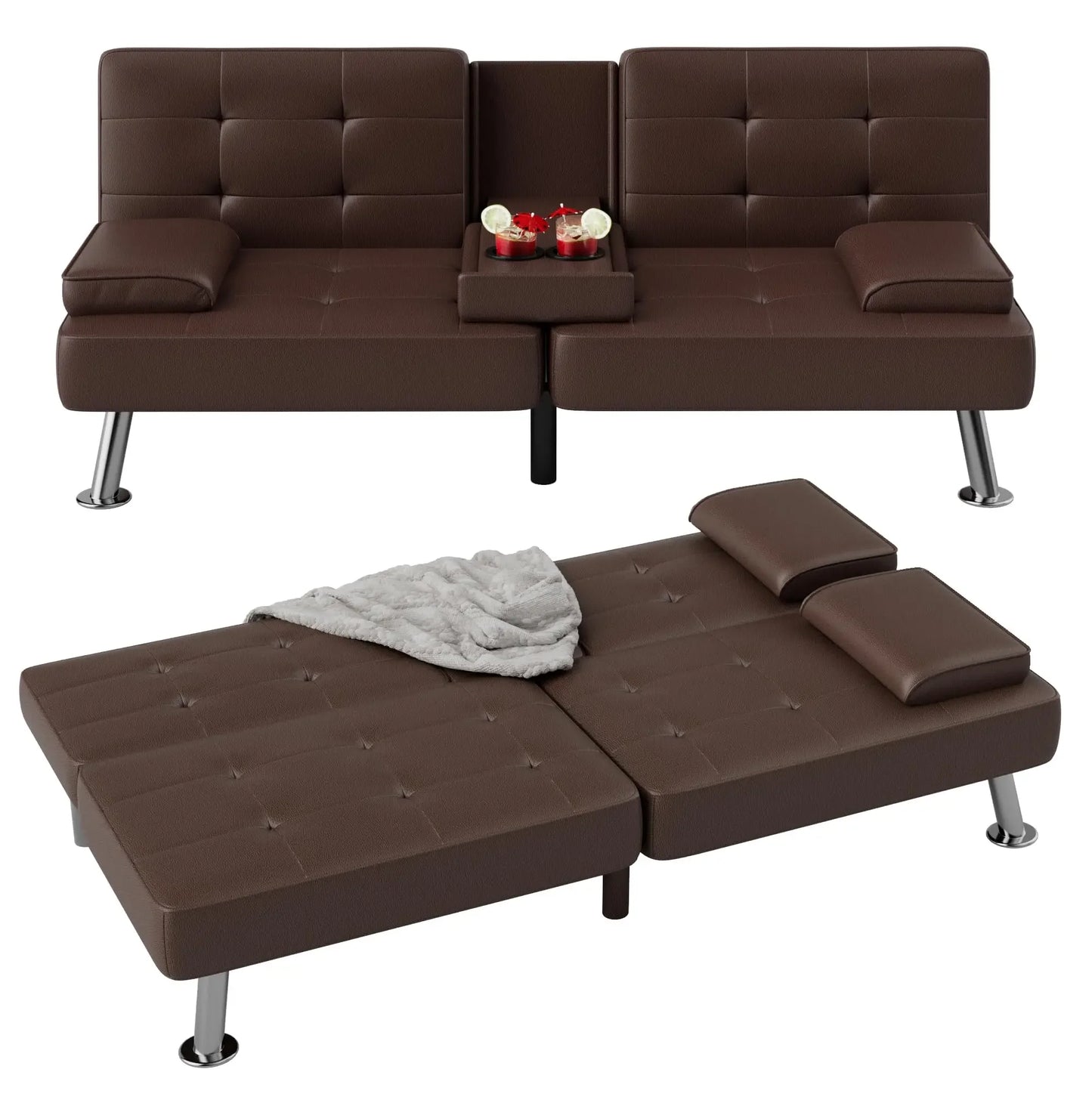 Flamaker Futon Sofa Bed Modern Folding Set With Convertible Recliner