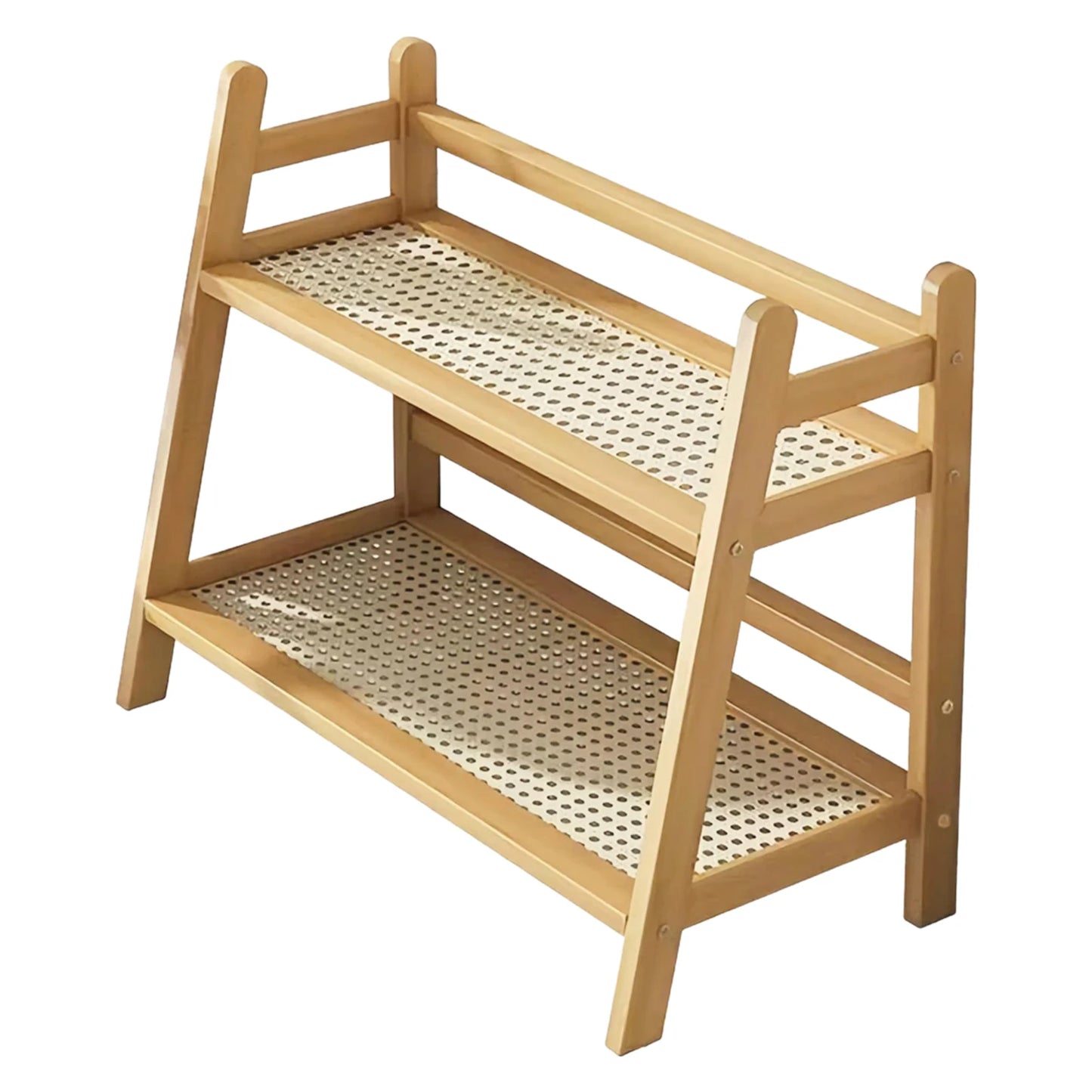Double Layer Desktop Organizer Shelf 2 Tier Wood Storage Rack